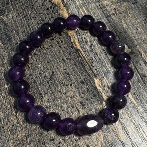 Elegant Genuine Amethyst Beaded Bracelet